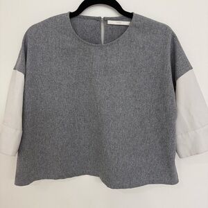 NOSBYN Gray and White Women's Top Size Medium